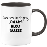 quotedazur - Mug Pas Besoin De Psy J'ai Un Bleu Russe - Cadeau Humour Chat - Tasse Originale Animaux Cadeau Noël Anniversaire
