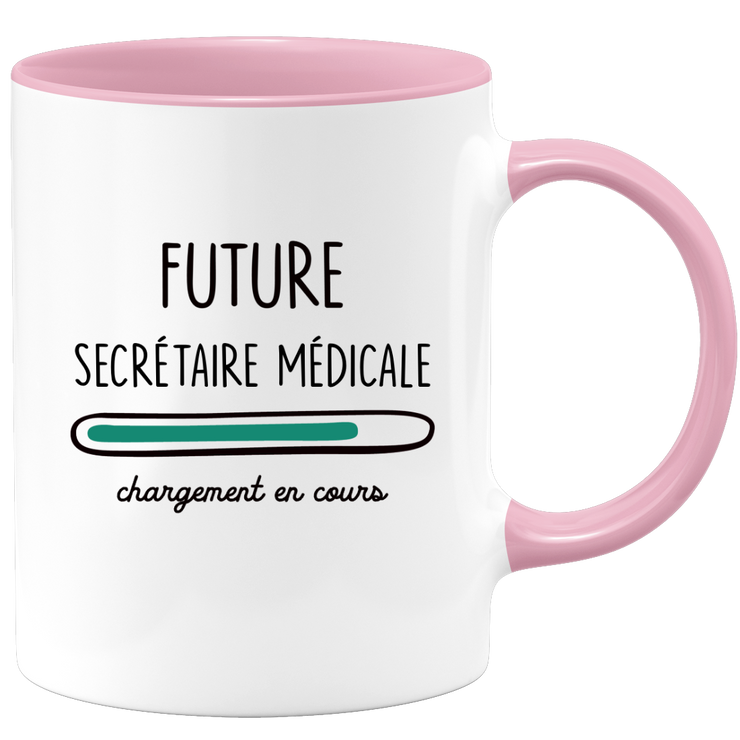 quotedazur - Mug Future Secretaire medicale Chargement En Cours - Cadeau Humour Promotion Travail - Idée Cadeau Départ Collègue - Tasse Chef Secretaire medicale - Idéal Pour Noël Au Bureau