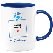 Mug Meilleur Papy de l'univers - Mug personnalisé avec photo famille