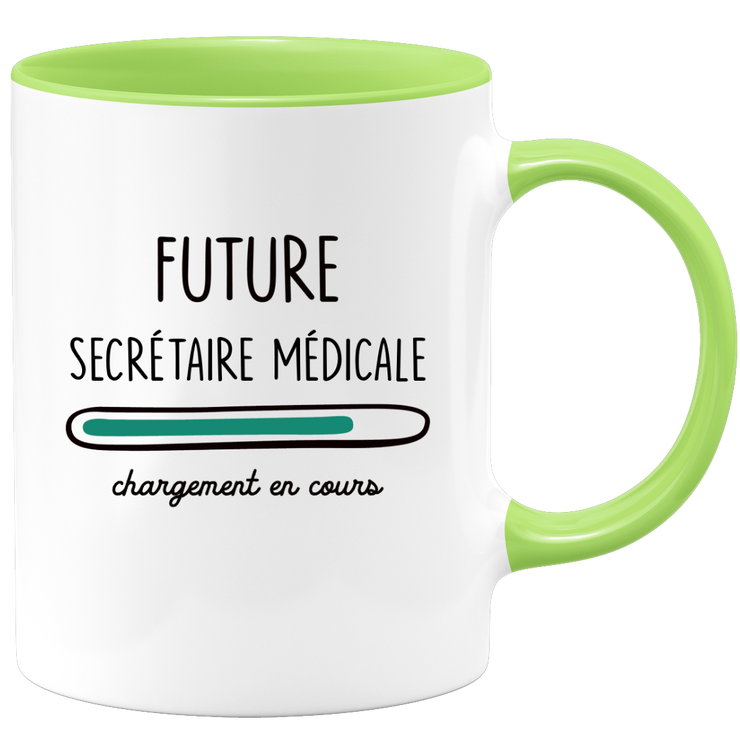 quotedazur - Mug Future Secretaire medicale Chargement En Cours - Cadeau Humour Promotion Travail - Idée Cadeau Départ Collègue - Tasse Chef Secretaire medicale - Idéal Pour Noël Au Bureau