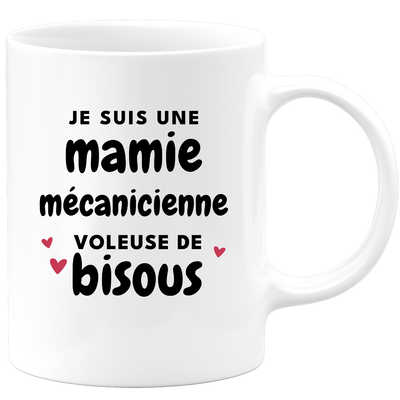 quotedazur - Mug Je Suis Une Mamie Mécanicienne Voleuse De Bisous - Cadeau Fête Des Grand Mères Original - Idée Cadeau Pour Anniversaire Mémé Mécanique - Cadeau Future Mamy Naissance