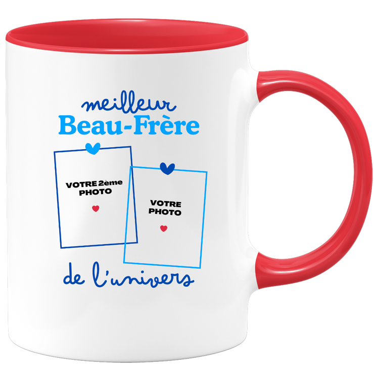 Mug Meilleur Beau-frère de l'univers - Mug personnalisé avec 2 photos famille