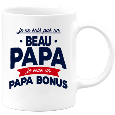 quotedazur - Mug Beau-Papa Papa Bonus - Humour Beau-Père Tasse Cafe Cadeau Rigolo Anniversaire Original Humoristique Pour Homme - Idée Cadeau Fêtes Des Pères Noël