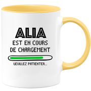 quotedazur - Mug Alia Est En Cours De Chargement Veuillez Patienter - Cadeau Alia Prénom Femme Personnalisé - Cadeau Annniversaire Noël Adolescent Collègue