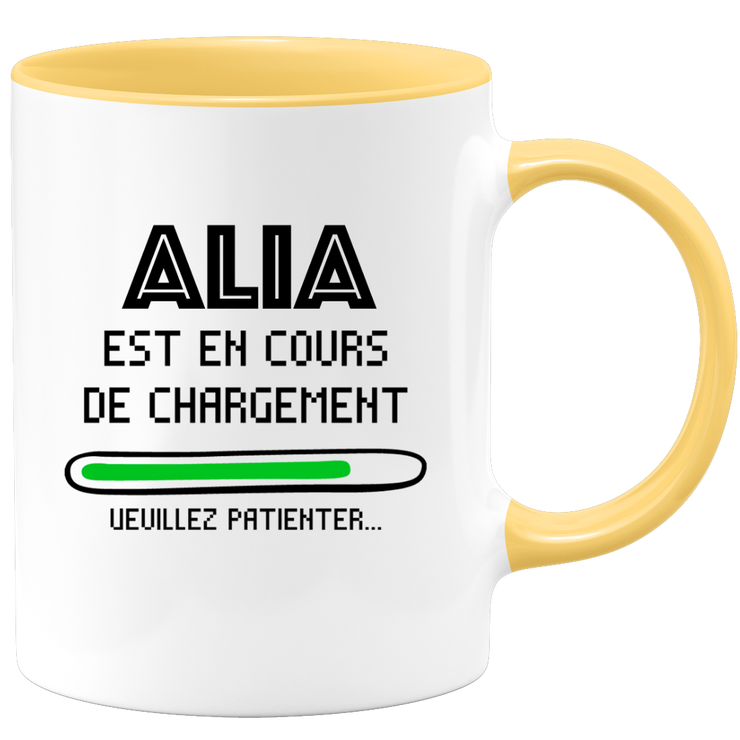 quotedazur - Mug Alia Est En Cours De Chargement Veuillez Patienter - Cadeau Alia Prénom Femme Personnalisé - Cadeau Annniversaire Noël Adolescent Collègue