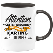 quotedazur - Mug Cette Personne Peut Parler De Karting À Tout Moment - Cadeau Humour Sport - Idée Cadeau Original     - Tasse Karting - Anniversaire Ou Noël