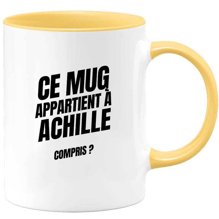 Mug Ce mug appartient à Achille, compris ?