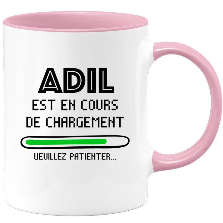 quotedazur - Mug Adil Est En Cours De Chargement Veuillez Patienter - Cadeau Adil Prénom Homme Personnalisé - Cadeau Annniversaire Noël Adolescent Collègue