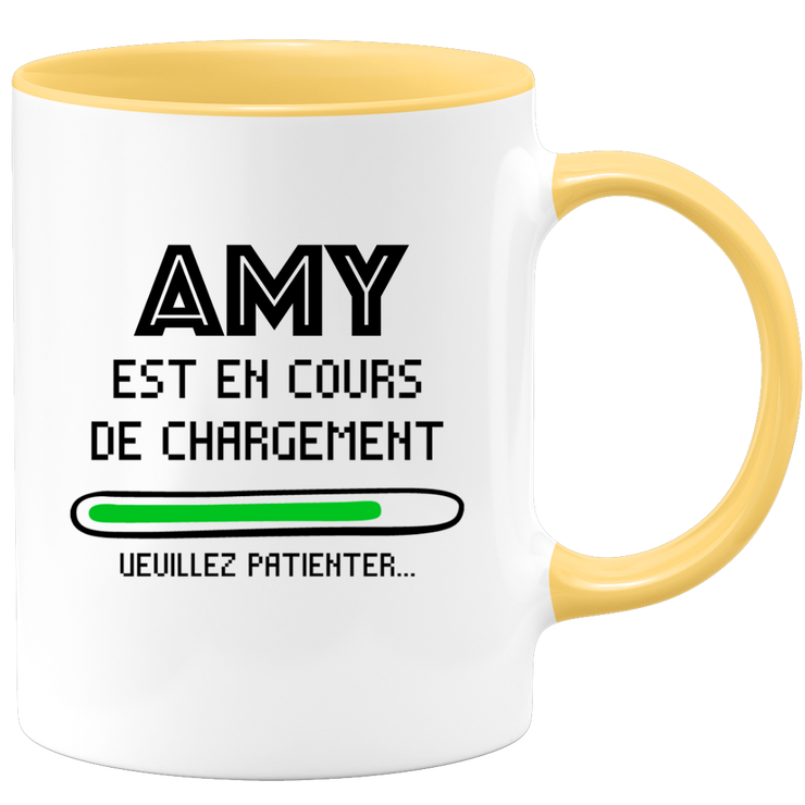 quotedazur - Mug Amy Est En Cours De Chargement Veuillez Patienter - Cadeau Amy Prénom Femme Personnalisé - Cadeau Annniversaire Noël Adolescent Collègue