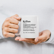 quotedazur - Mug Définition Prénom Kyllian Dieu Tout Simplement - Cadeau Humour Prénom - Idée Cadeau Famille Saint Valentin - Tasse Prénom Kyllian