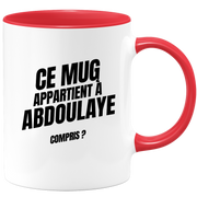 Mug Ce mug appartient à Abdoulaye, compris ?