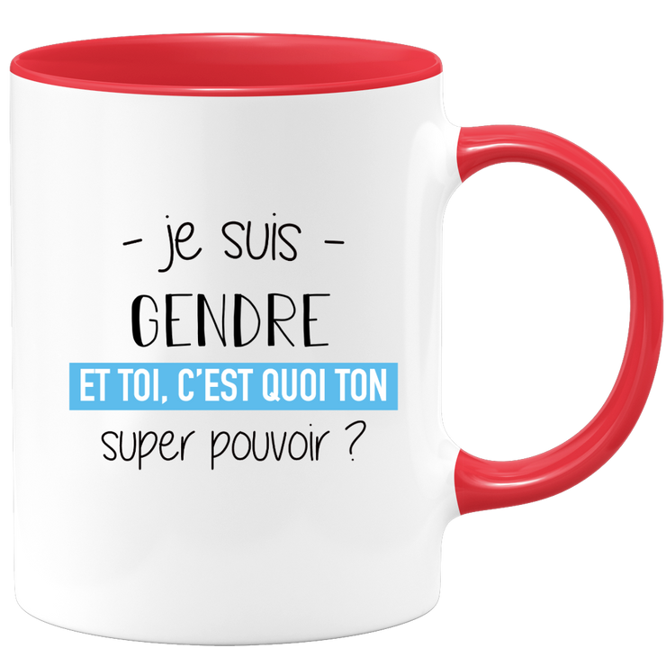 quotedazur - Mug Je Suis Gendre Et Toi C'est Quoi Ton Super Pouvoir - Cadeau Humour Travail - Idée Cadeau Départ Collègue - Tasse Chef Gendre - Idéal Pour Noël Au Bureau