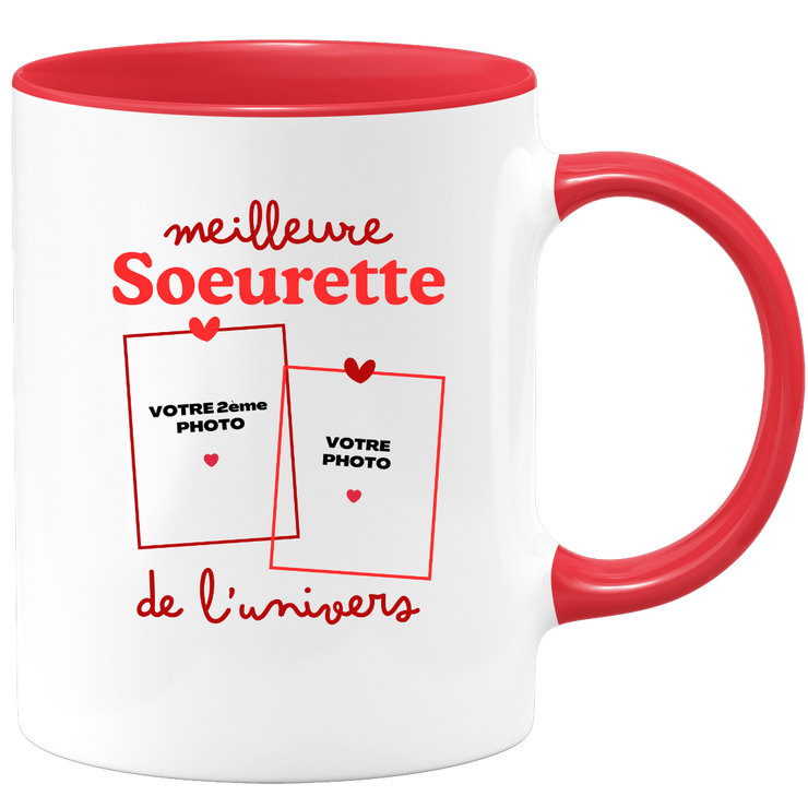 Mug Meilleure Soeurette de l'univers - Mug personnalisé avec 2 photos famille