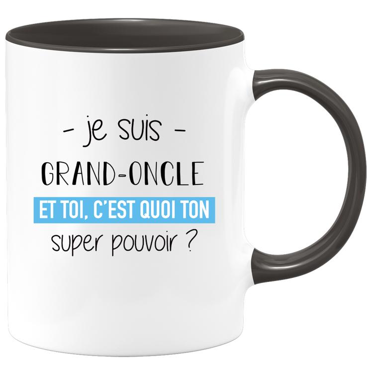 quotedazur - Mug Je Suis Grand oncle Et Toi C'est Quoi Ton Super Pouvoir - Cadeau Humour Travail - Idée Cadeau Départ Collègue - Tasse Chef Grand oncle - Idéal Pour Noël Au Bureau