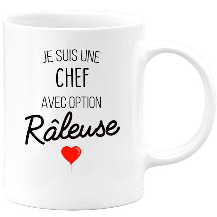 quotedazur - Mug Chef Avec Option Râleuse - Cadeau Humour Cheffe pour Anniversaire Collègue De  Femme Ou Départ en Retraite Ou Cadeau Collègue Noël