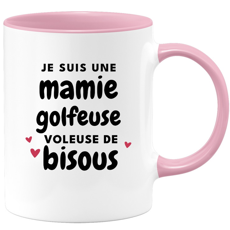 quotedazur - Mug Je Suis Une Mamie Golfeuse Voleuse De Bisous - Cadeau Fête Des Grand Mères Original - Idée Cadeau Pour Anniversaire Mémé Golf - Cadeau Future Mamy Naissance