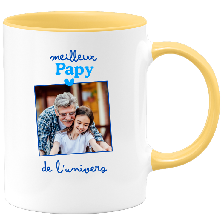 Mug Meilleur papy de l'univers - Mug personnalisé avec photo famille