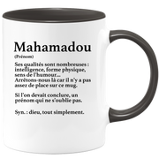 quotedazur - Mug Définition Prénom Mahamadou Dieu Tout Simplement - Cadeau Humour Prénom - Idée Cadeau Famille Saint Valentin - Tasse Prénom Mahamadou