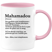 quotedazur - Mug Définition Prénom Mahamadou Dieu Tout Simplement - Cadeau Humour Prénom - Idée Cadeau Famille Saint Valentin - Tasse Prénom Mahamadou