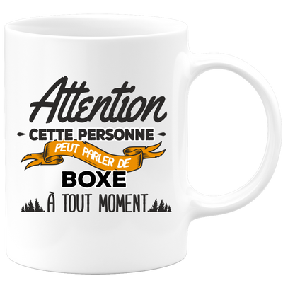 quotedazur - Mug Cette Personne Peut Parler De Boxe À Tout Moment - Cadeau Humour Sport - Idée Cadeau Original Boxeur Boxeuse - Tasse Boxe - Anniversaire Ou Noël