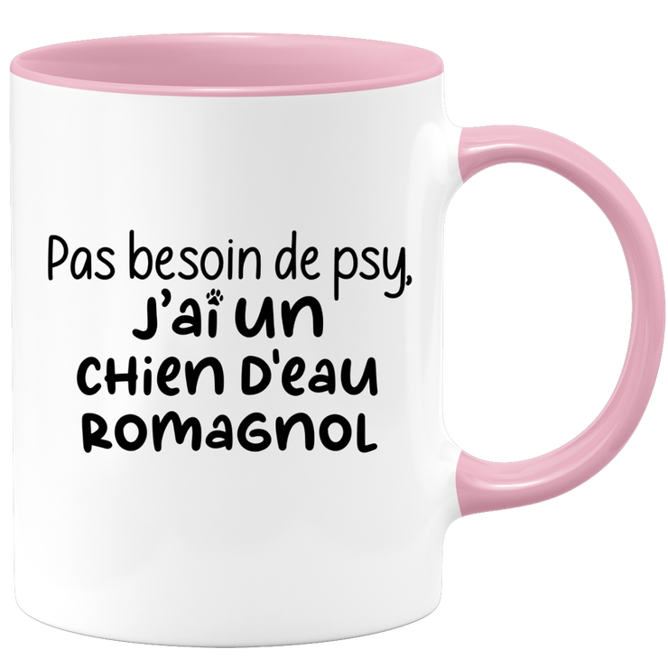 quotedazur - Mug Pas Besoin De Psy J'ai Un Chien d'eau Romagnol - Cadeau Humour Chien - Tasse Originale Animaux Cadeau Noël Anniversaire