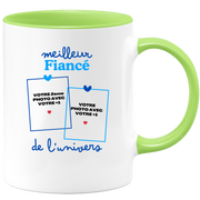 Mug Meilleur Fiancé de l'univers - Mug personnalisé avec 2 photos couple