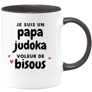 quotedazur - Mug Je Suis Un Papa Judoka Voleur De Bisous - Cadeau Fête Des Pères Original - Idée Cadeau Pour Anniversaire Papa - Cadeau Pour Futur Papa Naissance