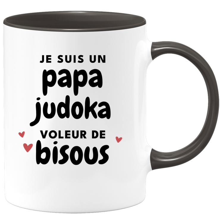 quotedazur - Mug Je Suis Un Papa Judoka Voleur De Bisous - Cadeau Fête Des Pères Original - Idée Cadeau Pour Anniversaire Papa - Cadeau Pour Futur Papa Naissance