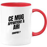 Mug Ce mug appartient à Ari, compris ?