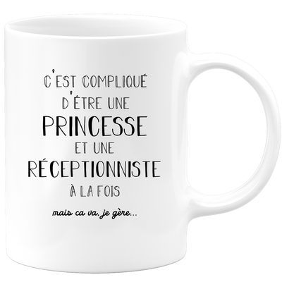 Princess Receptionist Mug - Women's Gift for Receptionist Funny Humor Ideal for Colleague Birthday