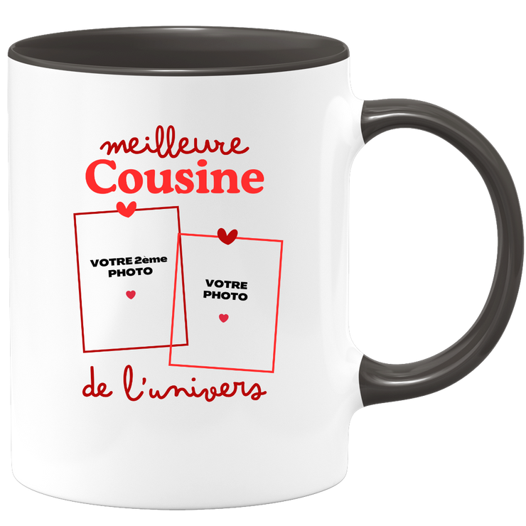 Mug Meilleure Cousine de l'univers - Mug personnalisé avec 2 photos famille