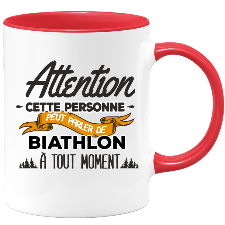 quotedazur - Mug Cette Personne Peut Parler De Biathlon À Tout Moment - Cadeau Humour Sport - Idée Cadeau Original     - Tasse Biathlon - Anniversaire Ou Noël