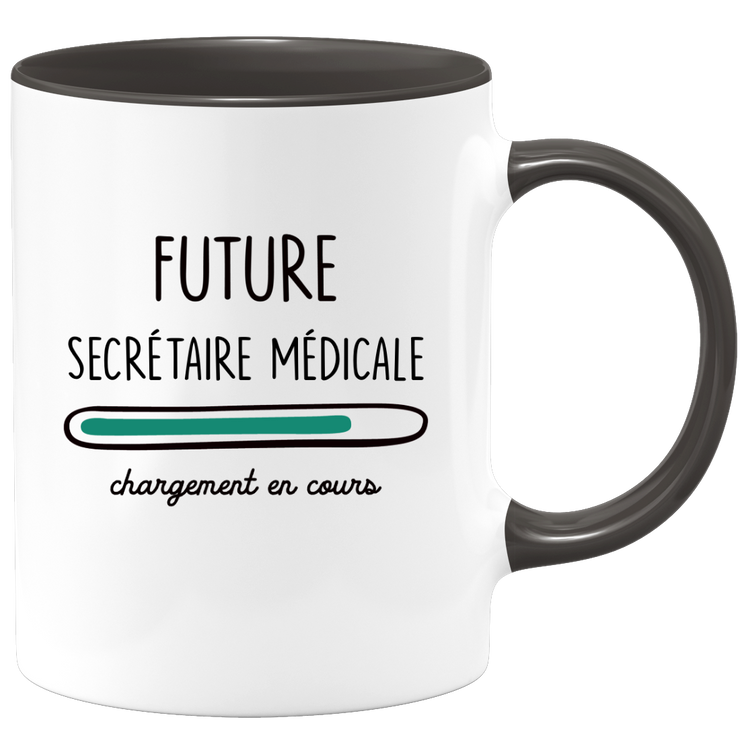 quotedazur - Mug Future Secretaire medicale Chargement En Cours - Cadeau Humour Promotion Travail - Idée Cadeau Départ Collègue - Tasse Chef Secretaire medicale - Idéal Pour Noël Au Bureau