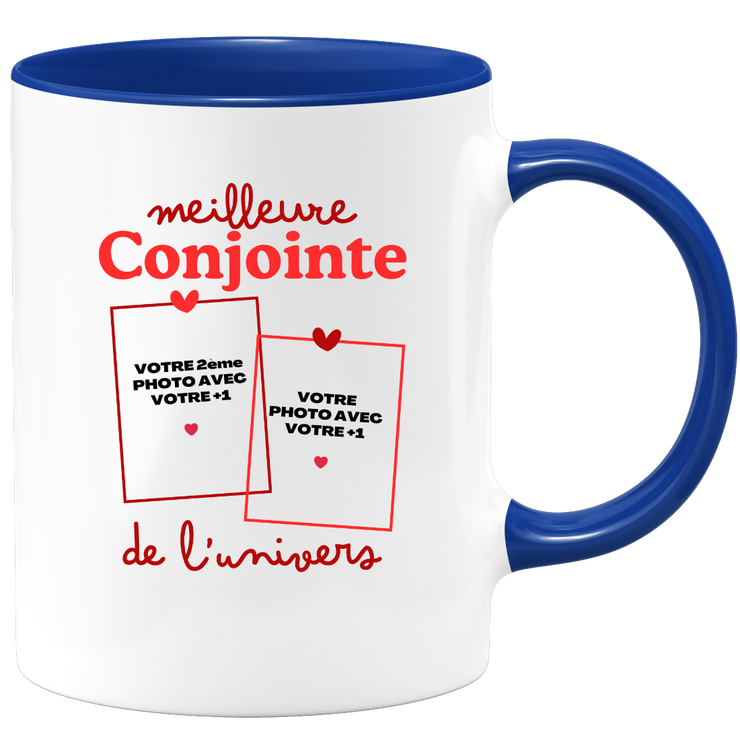 Mug Meilleure Conjointe de l'univers - Mug personnalisé avec 2 photos couple