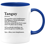 quotedazur - Mug Définition Prénom Tanguy Dieu Tout Simplement - Cadeau Humour Prénom - Idée Cadeau Famille Saint Valentin - Tasse Prénom Tanguy