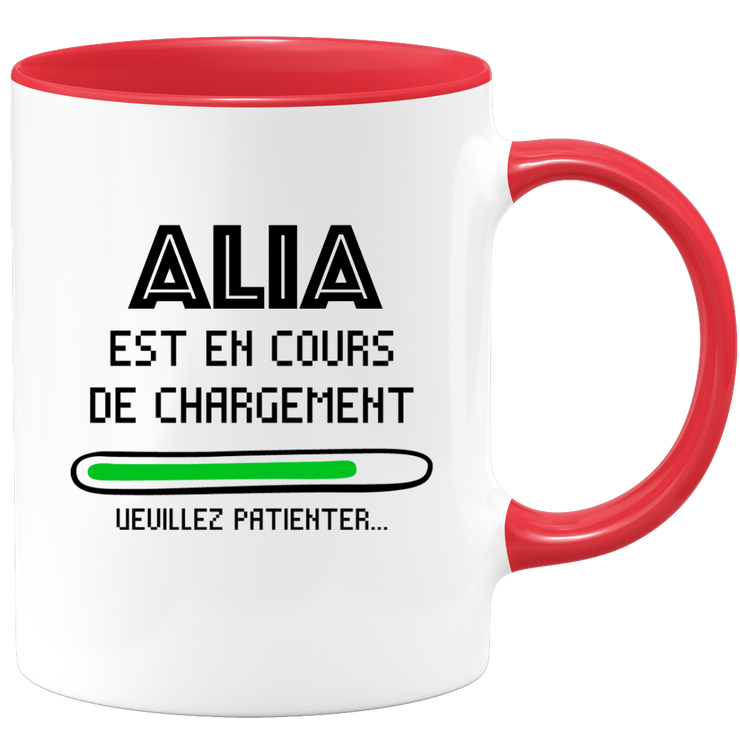 quotedazur - Mug Alia Est En Cours De Chargement Veuillez Patienter - Cadeau Alia Prénom Femme Personnalisé - Cadeau Annniversaire Noël Adolescent Collègue