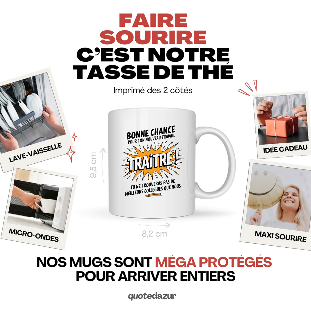 Tasse Humoristique Au Revoir - Cadeau De Départ Pour Collègue - Mug Travail Pot De Départ