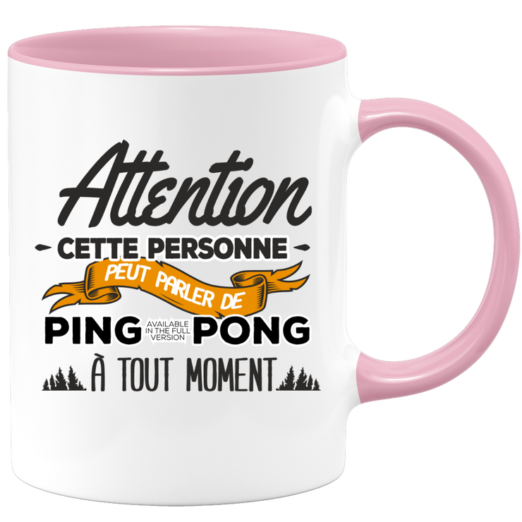 quotedazur - Mug Cette Personne Peut Parler De Ping-Pong À Tout Moment - Cadeau Humour Sport - Idée Cadeau Original Pongiste   - Tasse Ping-Pong - Anniversaire Ou Noël