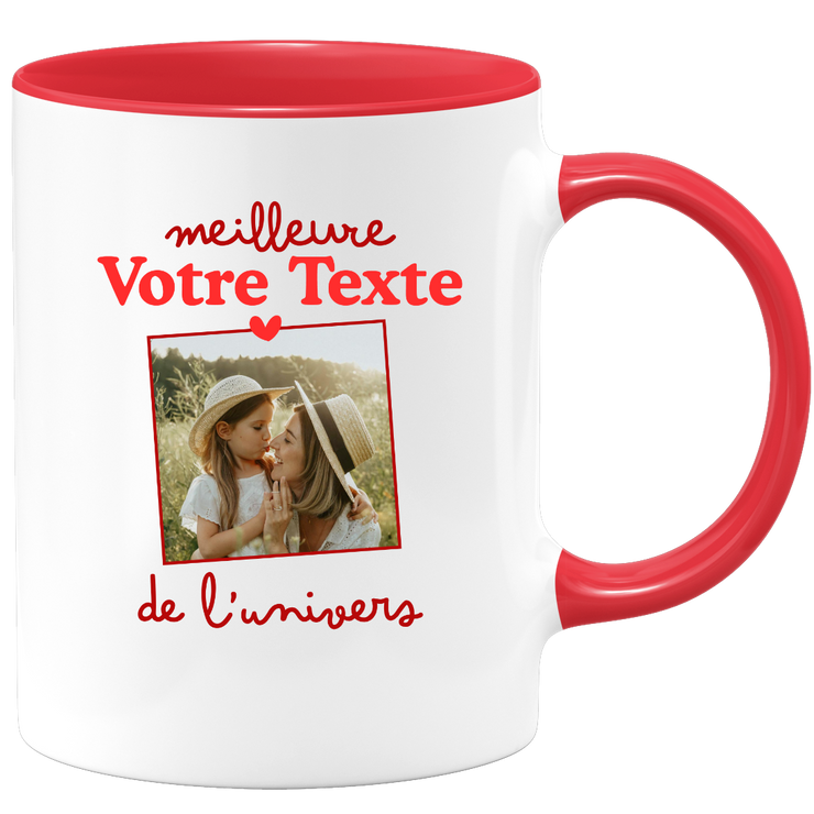 Mug photo personnalisée meilleure de l'univers pour femme - Métier famille prénom couple parent