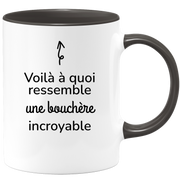 quotedazur - Mug Voilà À Quoi Ressemble Une Bouchère Incroyable - Cadeau Pour Bouchère - Cadeau Personnalisé Pour Femme - Cadeau Original Anniversaire Ou Noël