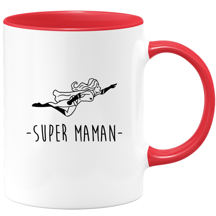 quotedazur - Mug Super Maman Super Héroïne - Cadeau Maman Original - Idée Cadeau Pour Anniversaire Ou Fête Des Mères - Tasse Pour Jeune Ou Future Maman Suite À Une Naissance