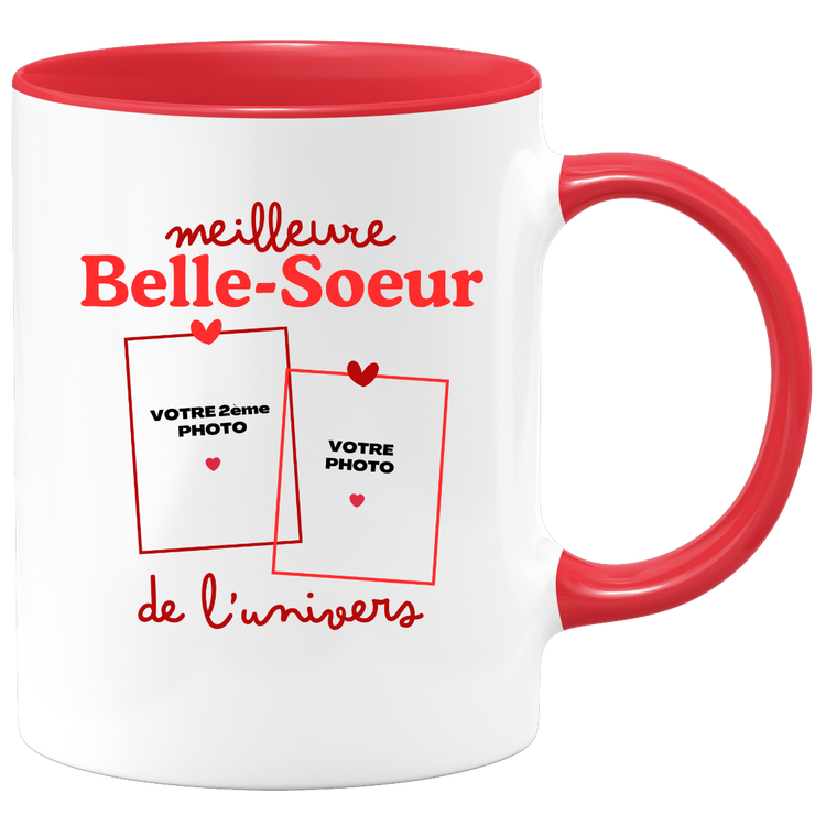 Mug Meilleure Belle-soeur de l'univers - Mug personnalisé avec 2 photos famille