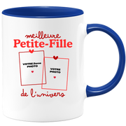 Mug Meilleure Petite-fille de l'univers - Mug personnalisé avec 2 photos famille