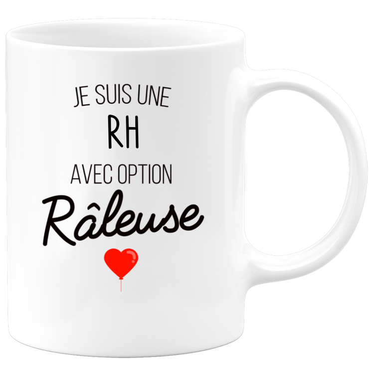 quotedazur - Mug Je Suis Une RH Avec Option Râleuse - Cadeau Idéal Pour RH - Cadeau Personnalisé Pour Femme - Cadeau Original Pour Anniversaire Ou Noël