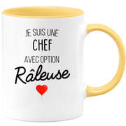 quotedazur - Mug Chef Avec Option Râleuse - Cadeau Humour Cheffe pour Anniversaire Collègue De  Femme Ou Départ en Retraite Ou Cadeau Collègue Noël