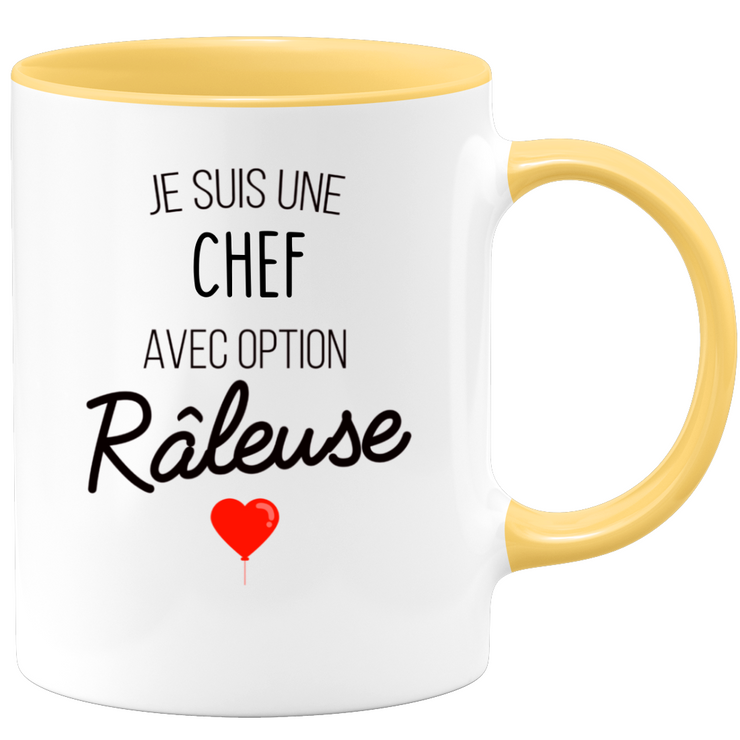 quotedazur - Mug Chef Avec Option Râleuse - Cadeau Humour Cheffe pour Anniversaire Collègue De  Femme Ou Départ en Retraite Ou Cadeau Collègue Noël