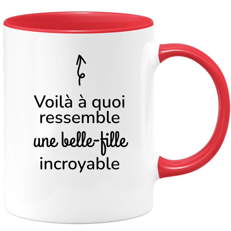 quotedazur - Mug Voilà À Quoi Ressemble Une Belle-fille Incroyable - Cadeau Pour Belle-fille - Cadeau Personnalisé Pour Femme - Cadeau Original Anniversaire Ou Noël