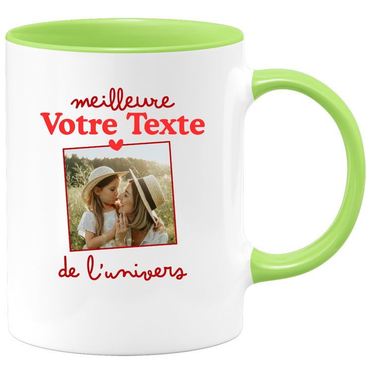 Mug photo personnalisée meilleure de l'univers pour femme - Métier famille prénom couple parent
