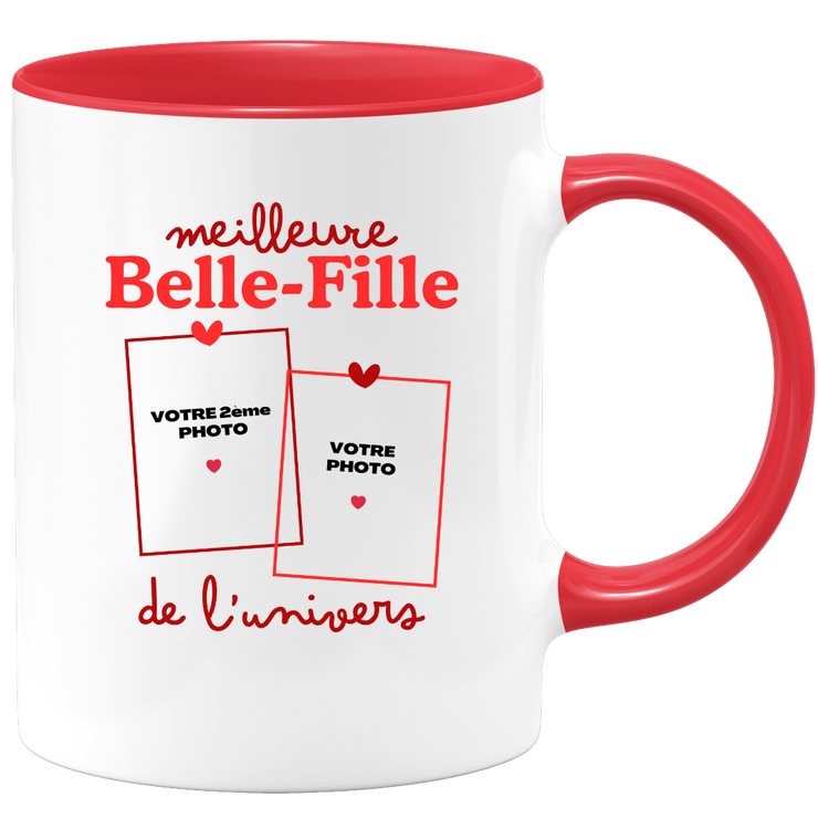 Mug Meilleure Belle-fille de l'univers - Mug personnalisé avec 2 photos famille