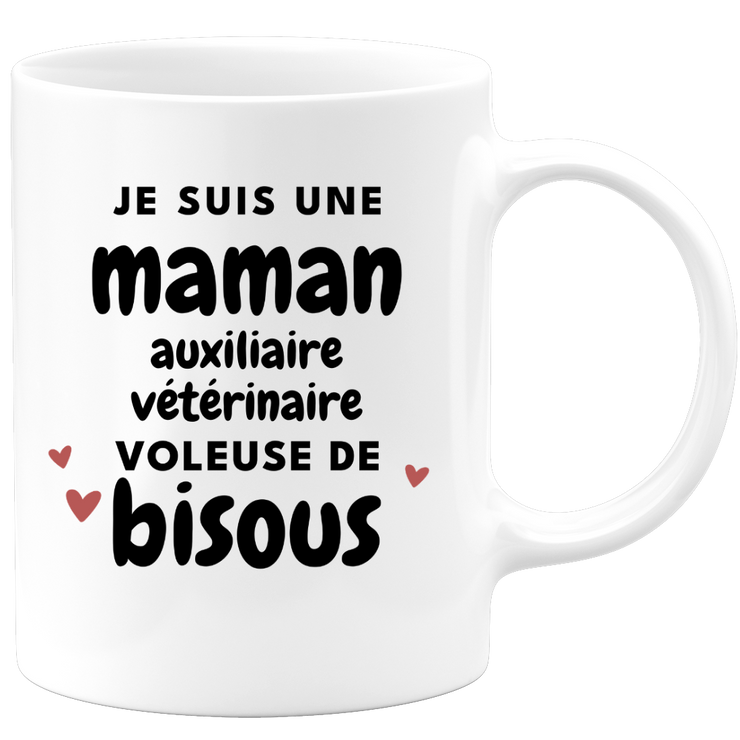quotedazur - Mug I am a kiss-stealing Veterinary Auxiliary Mom - Original Mother's Day Gift - Gift Idea For Mom Birthday - Gift For Future Mom Birth